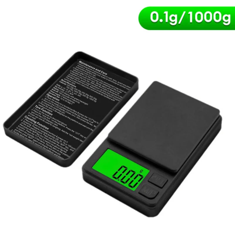 Präzise Digitale Taschenwaage 1000g/0.01g – Kompakt & Vielseitig