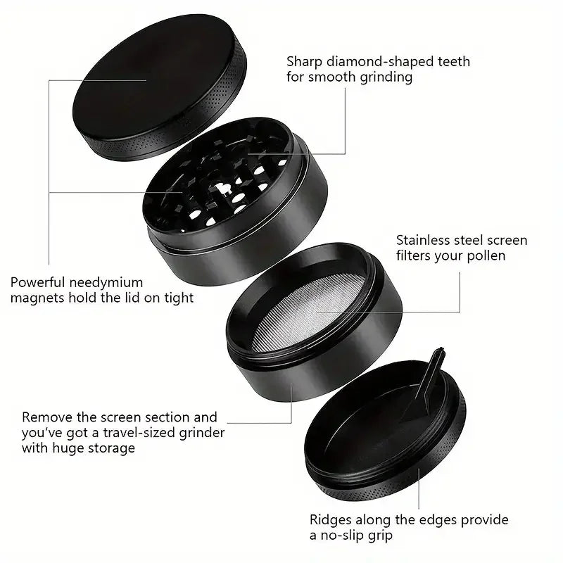 Premium Grinder – 4-teilig mit Pollenschaber