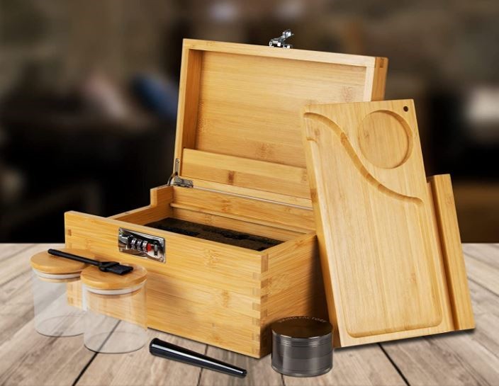 Grünbox – Elegante Aufbewahrungsbox aus Bambus mit Zubehör