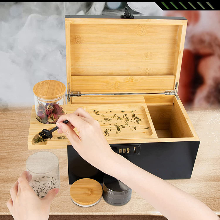 Grünbox – Elegante Aufbewahrungsbox aus Bambus mit Zubehör