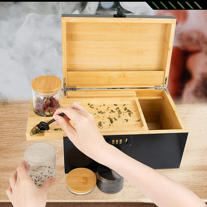 Grünbox – Elegante Aufbewahrungsbox aus Bambus mit Zubehör